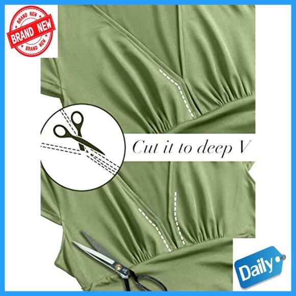 Deep V Neck Maxi Dress Elegant Formal Cocktail Evening Wear Long Sleeves - Picture 5 of 7